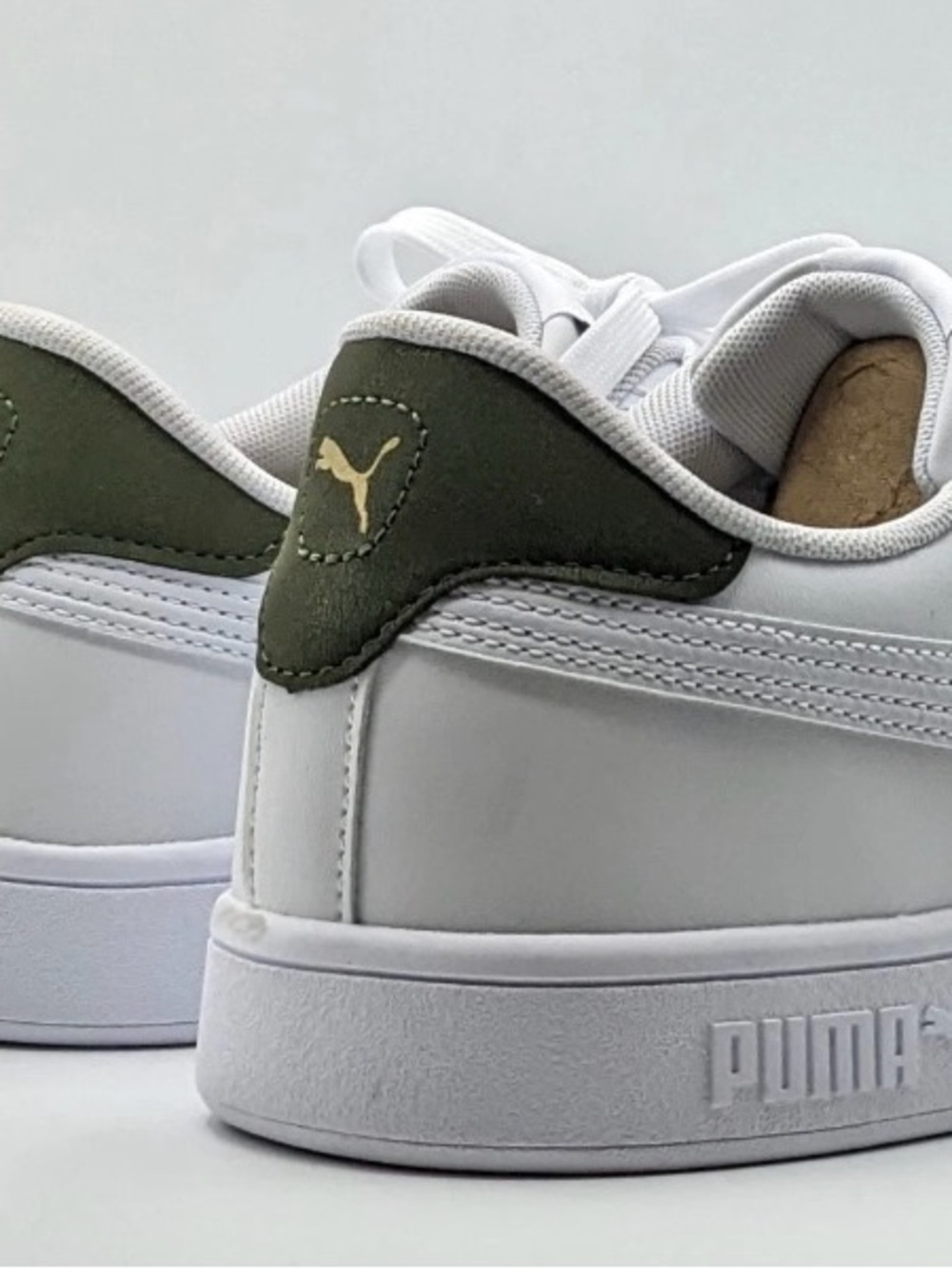 NEW Puma White Men’s Ace Court Sneaker White And Green Sz. 9.5 NIB - Picture 4 of 6